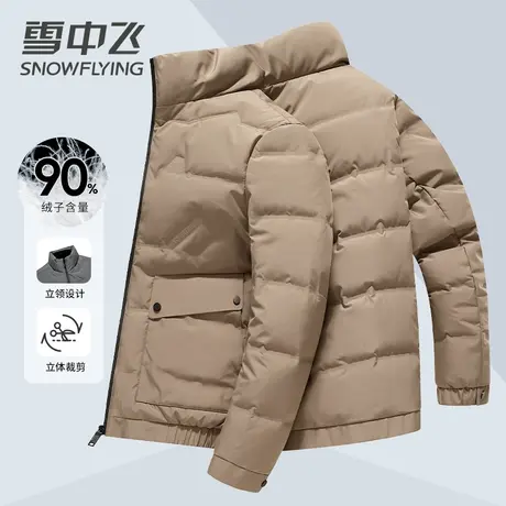 雪中飞2023秋冬季新款时尚立领羽绒服男短款加厚鸭绒保暖冬装外套图片