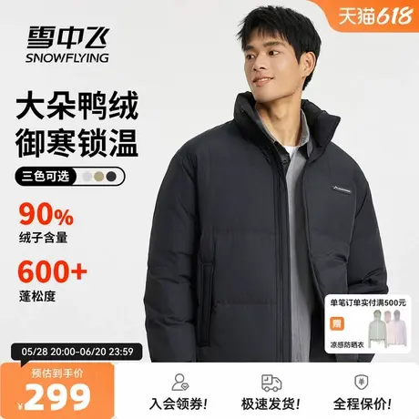 雪中飞2025秋新款男士短款羽绒服立领纯色简约保暖时尚百搭帅气商品大图