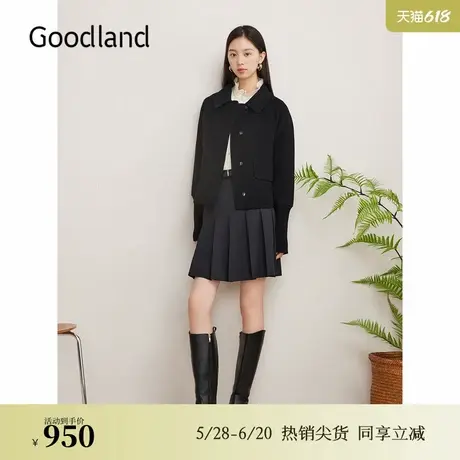 【裸感羊绒】Goodland美地2024冬季新款美丽诺羊毛短外套图片