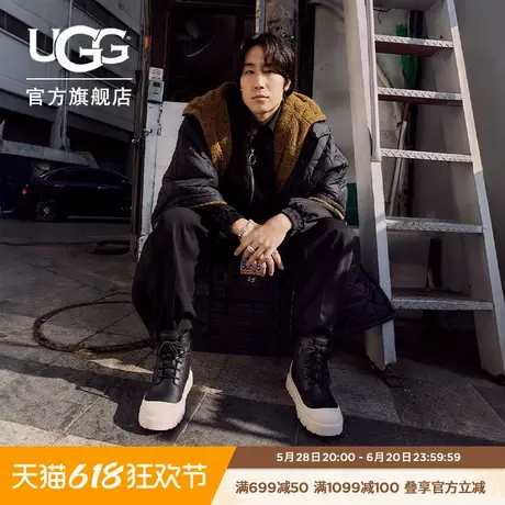 UGG冬季新款男女同款时尚舒适厚底系带高帮混搭休闲时尚靴1158208商品大图