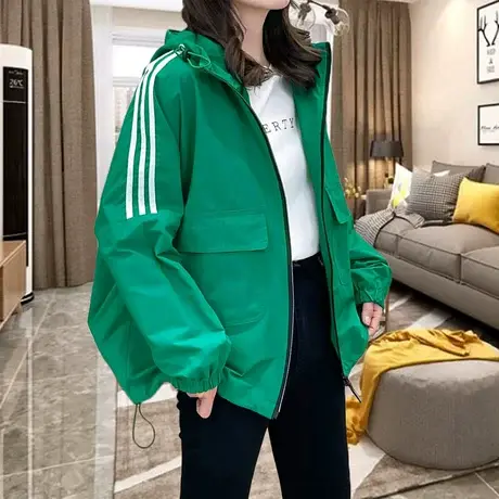 短款外套女2023春秋季新款韩版宽松流行棒球服上衣纯色小个子风衣图片