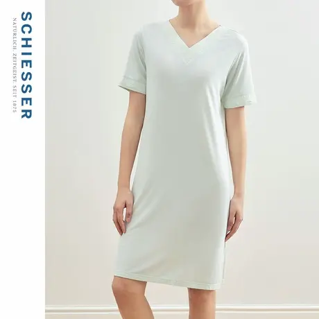 SCHIESSER舒雅女士莫代尔柔软亲肤透气V领连衣裙家居睡裙22431D图片