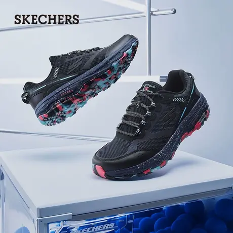Skechers斯凯奇男缓震跑步鞋户外运动鞋撞色拼接休闲鞋透气网面鞋商品大图