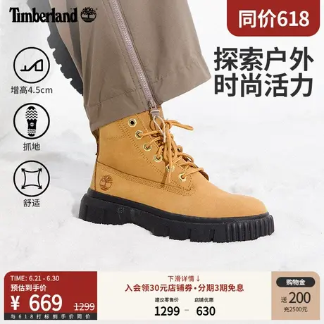 Timberland添柏岚官方女鞋黄靴春轻便休闲高帮厚底增高|A5RP4图片