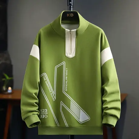 秋冬款男士卫衣立领宽松潮流休闲厚款上衣外套青年学生长袖T恤ins商品大图