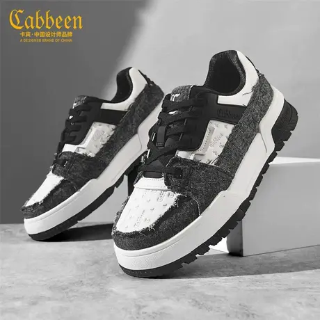 Cabbeen/卡宾男鞋秋季新款休闲低帮潮牌运动平底男百搭布鞋系带鞋商品大图