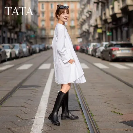 【所有姐姐的衣橱】卢昱晓同款TATA他她超模靴骑士靴长靴高筒靴子商品大图