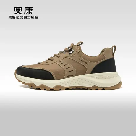 奥康男鞋春秋季新款潮流拼接休闲老爹鞋男系带舒适户外运动鞋商品大图