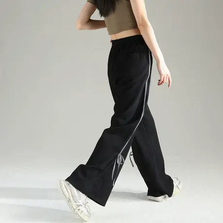 唐狮秋冬女休闲长裤加绒时尚直筒长裤显高简约百搭日常裤子TD商品大图