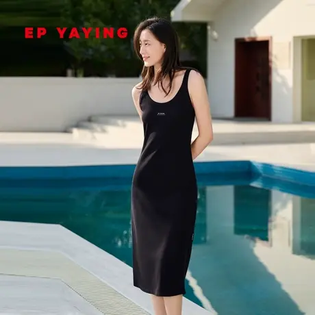 EP雅莹女装 简约小黑裙无袖背心裙 法式吊带裙 春夏商场同款4208A图片