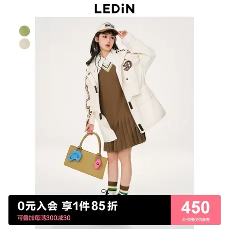【商场同款】乐町收腰工装外套风衣女2023春季彩色白色C3BED1201图片