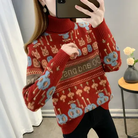 高领加厚毛衣女秋冬2023年新款休闲内搭针织打底衫外穿保暖上衣女图片