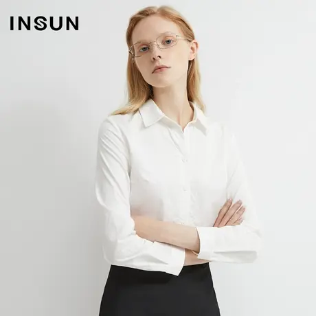 INSUN恩裳奥莱秋季单排扣棉质衬衫图片