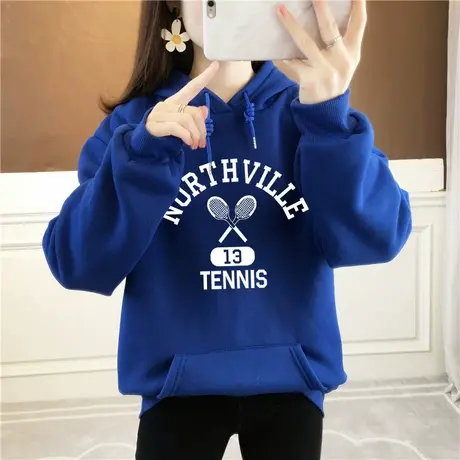 加绒卫衣女加厚冬2024年新款初中生冬季超厚连帽上衣秋冬保暖外套商品大图