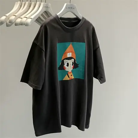 网红ins超火短袖t恤女2022夏季新款韩版印花女孩宽松百搭半袖上衣商品大图