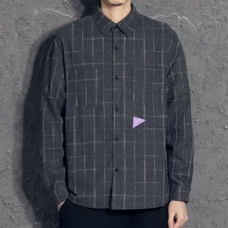 奕飏2020秋季格子衬衫男长袖韩版潮流帅气 港风日系男生春装上衣图片