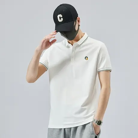 夏季白色翻领短袖t恤男士夏天高尔夫Polo衫男装衬衫领体恤上衣服图片