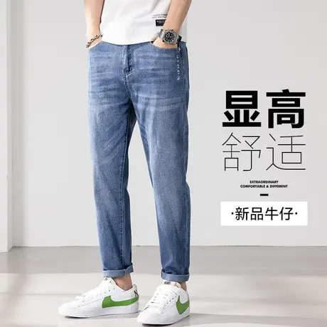夏季薄款港风情侣休闲牛仔裤男士直筒宽松夏天潮牌男裤子2024新款商品大图