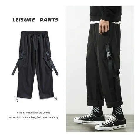 工装裤子男士秋季韩版潮流宽松直筒伞兵裤百搭潮牌阔腿休闲长裤男商品大图