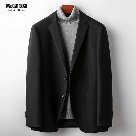 呢子西装外套男秋冬季韩版修身时尚百搭休闲小西服男士单件上衣潮商品大图