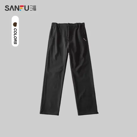 三福2023冬季男士简约针织纯色休闲裤 重磅卫裤长裤男479611商品大图