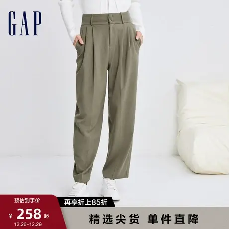 Gap女装早春宽松高级商务通勤休闲裤直筒裤西装裤时尚长裤892086商品大图