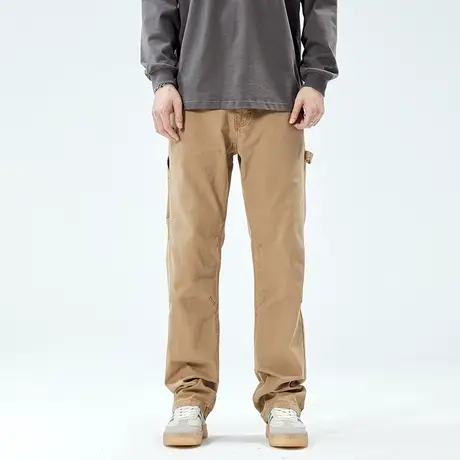 微喇牛仔裤男2023新款美式复古潮牌痞帅休闲高个子大码直筒裤子男商品大图