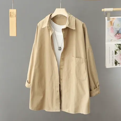 中长款衬衫外套女2024年新款设计感宽松男友风衬衣休闲洋气上衣潮图片