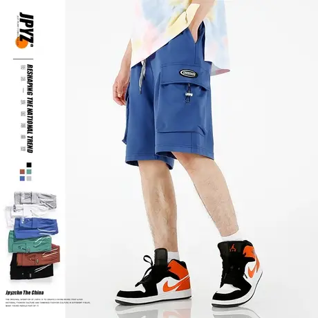 夏季潮流五分裤工装短裤男士宽松加肥加大码潮牌薄款外穿休闲裤子商品大图