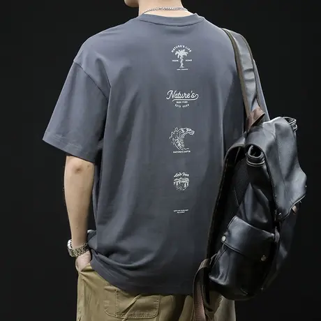 2024新款衣服男款圆领大码男装体恤商品大图