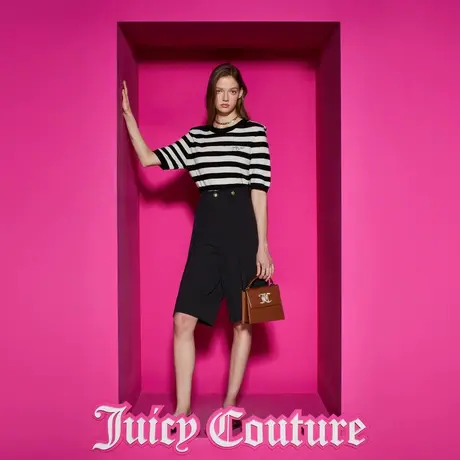 Juicy Couture橘滋女装新款舞动琴键绣花立体垫肩女针织衫商品大图