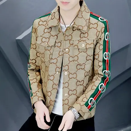 新款高端帅气外套男士春秋季潮牌休闲百搭短款夹克时尚秋装上衣服商品大图