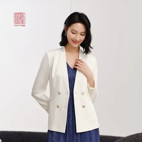 [真丝系列]EP雅莹高端系列 优雅双排扣西装外套2023新款1111A商品大图