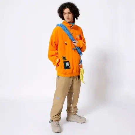 Aape旗舰店男装秋冬猿颜徽章字母印花自附腰带休闲裤6782XXH商品大图