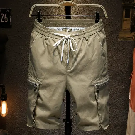 夏天工装休闲短裤男潮牌五分裤韩版宽松运动中裤马裤余文乐男生潮商品大图