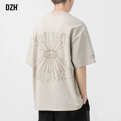 男生印花短袖t恤男t恤男ins潮流宽松体恤圆领上衣2023年新款夏装商品大图