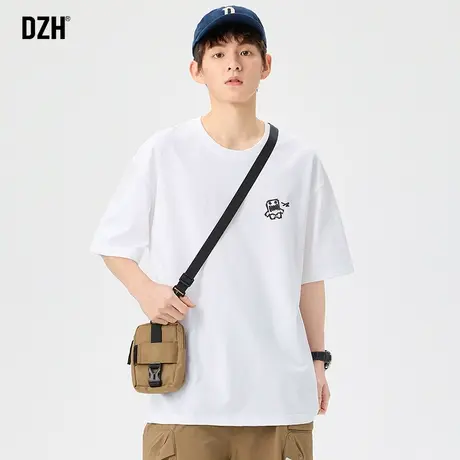 男士白色300g重磅宽松t恤男ins潮流百搭短袖男款上衣夏季半袖体恤商品大图