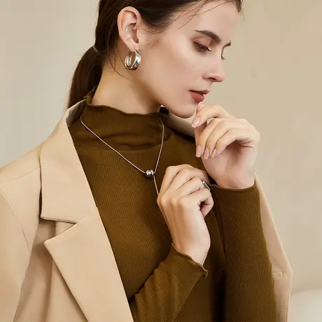 双面磨毛打底衫女装修身百搭长袖T恤上衣洋气半高领内搭薄绒小衫商品大图