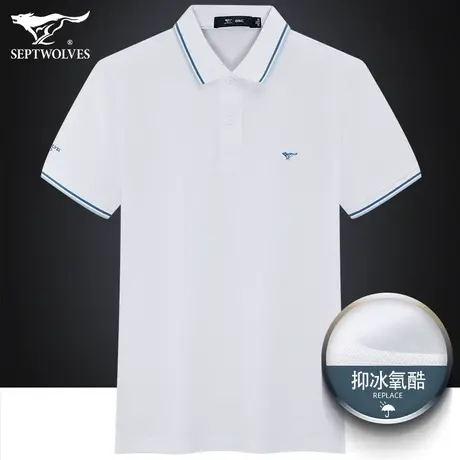 七匹狼狼族生活绅士翻领Polo衫2023夏季商务冰氧酷短袖T恤上衣男商品大图