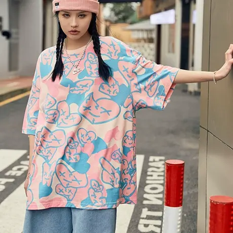 2023年新款春夏季短袖t恤oversize设计感小众女装宽松ins潮牌上衣商品大图