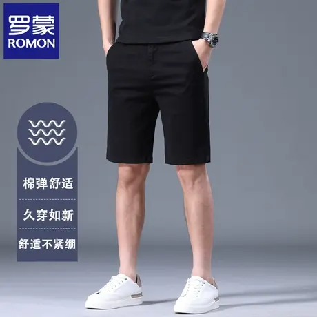 罗蒙2025新款男士纯棉休闲短裤夏季薄款商务直筒五分裤中裤男N2Z图片