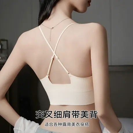 梦芭蒂2025新款小胸交叉美背无痕内衣女无钢圈聚拢不空杯时尚文胸图片