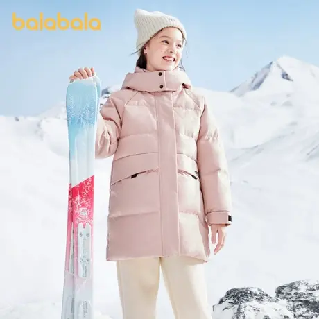 巴拉巴拉女童羽绒服加厚保暖冬季长款2025童装中大童外套时尚洋气商品大图