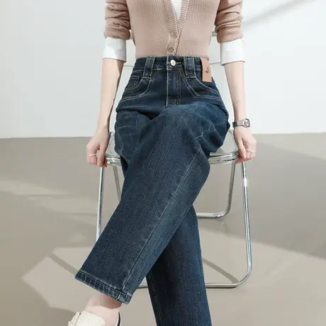 哈伦牛仔裤女2025年春秋新款高腰显瘦复古百搭宽松显瘦萝卜老爹裤商品大图