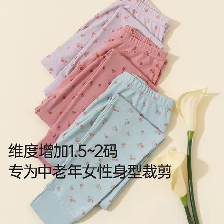 顶瓜瓜中老年女士秋裤纯棉高腰宽松妈妈全棉棉毛裤奶奶保暖裤衬裤商品大图