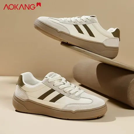 奥康德训鞋男2026新款春季复古休闲百搭板鞋厚底耐磨运动小白鞋子商品大图