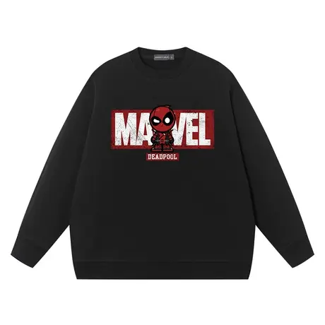 漫威联名衣服蜘蛛侠钢铁侠复仇者联盟周边卫衣男纯棉圆领秋冬打底图片