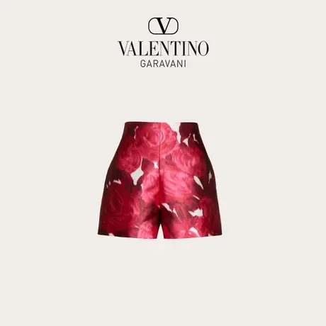【季末优惠】华伦天奴VALENTINO女士ROSE MOIRE公爵缎短裤图片