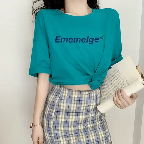 夏季新款小众设计感薄款宽松上衣服别致甜酷白色短袖T恤女装ins潮商品大图