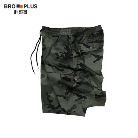 胖哥哥工装短裤男大码宽松胖五分裤夏季迷彩裤加肥加大宽松中裤商品大图